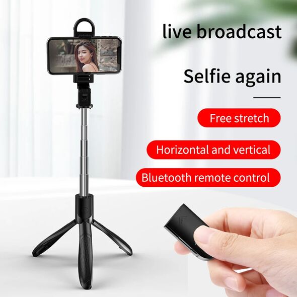 Techsuit Selfie Stick with Remote Control and LED Light, Sleep Mode, 70cm - Techsuit (S01-S) - Black 5949419123571 έως 12 άτοκες Δόσεις