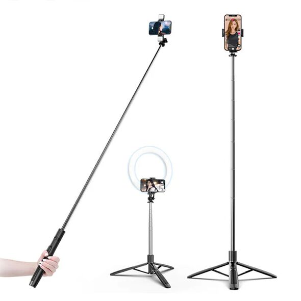 Techsuit Selfie Stick with Tripod, Remote Control, 158cm - Techsuit (Q05) - Black 5949419122376 έως 12 άτοκες Δόσεις