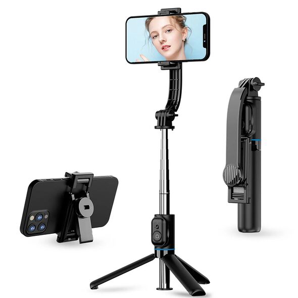 Techsuit Selfie Stick cu Trepied si Telecomanda, Pliabil, 106cm - Techsuit (C01) - Black 5949419122284 έως 12 άτοκες Δόσεις