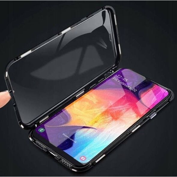 Case SAMSUNG GALAXY S10+ PLUS 3in1 Double Magnetic 360° Aluminium & Glass black 5902429903564