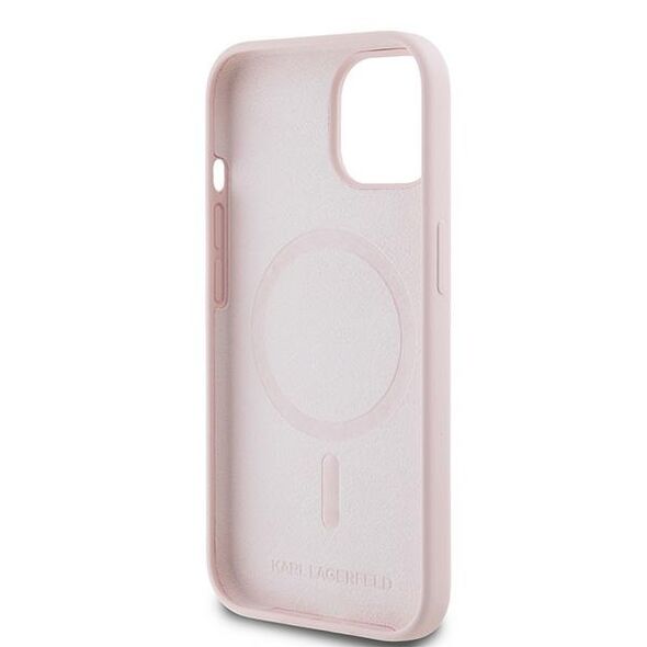Karl Lagerfeld case for iPhone 15 6,1&quot; KLHMP15SSKCHPPLP pink HC Magsafe silicone sil double heads print 3666339256845