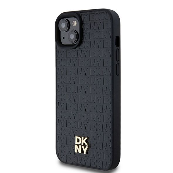 DKNY case for iPhone 15 6,1&quot; DKHMP15SPSHRPSK czarna HC Magsafe pu repeat pattern w stack logo 3666339261511