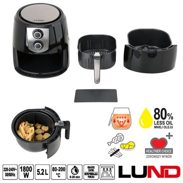 LUND ΦΡΙΤΕΖΑ ΑΕΡΟΣ 1800W/5,2LT LUND 67573 28067573 ΤΕΜΑΧΙΟ εως 12 άτοκες δόσεις