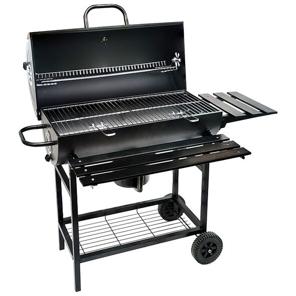 Bormann Elite Bbq1172 Ψησταρια Καρβουνου Μ70xπ35cm, με Καπακι, Πλαινο kai Μπροστινο Τραπεζι, Θερμομετρο και 2 Ροδες 072409 έως 12 Άτοκες Δόσεις