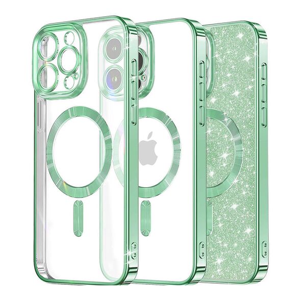 Techsuit Case for iPhone 15 Pro Max - Techsuit Luxury Glitter MagSafe - Light Green 5949419132597 έως 12 άτοκες Δόσεις