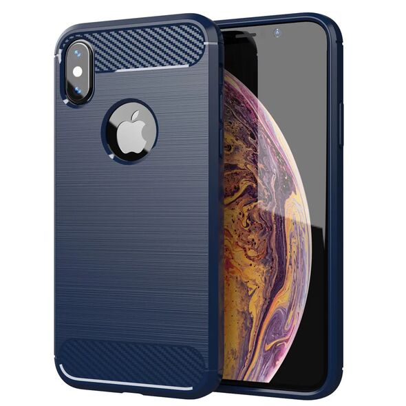 Techsuit Husa pentru iPhone X, iPhone 10 - Techsuit Carbon Silicone - Blue 5949419164574 έως 12 άτοκες Δόσεις