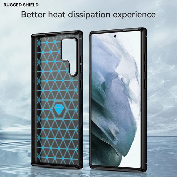 Techsuit Husa pentru Samsung Galaxy S22 Ultra 5G - Techsuit Carbon Silicone - Blue 5949419164611 έως 12 άτοκες Δόσεις