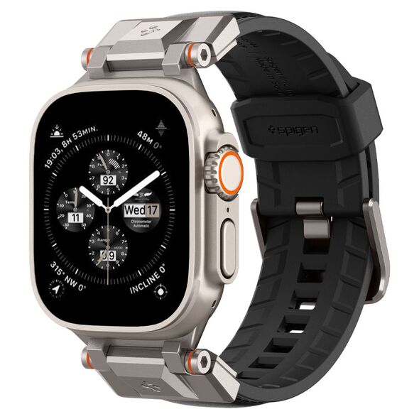 Spigen Strap for Apple Watch 1/2/3/4/5/6/7/8/9/SE/SE 2/Ultra/Ultra 2 (42/44/45/49mm) - Spigen DuraPro Armor PU - Black 8809971225212 έως 12 άτοκες Δόσεις