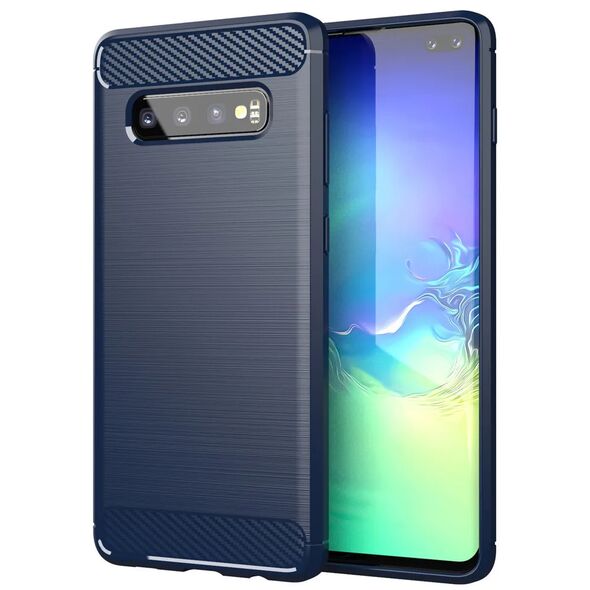 Techsuit Husa pentru Samsung Galaxy S10 Plus - Techsuit Carbon Silicone - Blue 5949419163324 έως 12 άτοκες Δόσεις