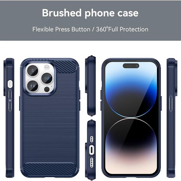 Techsuit Husa pentru iPhone 13 Pro - Techsuit Carbon Silicone - Blue 5949419163508 έως 12 άτοκες Δόσεις