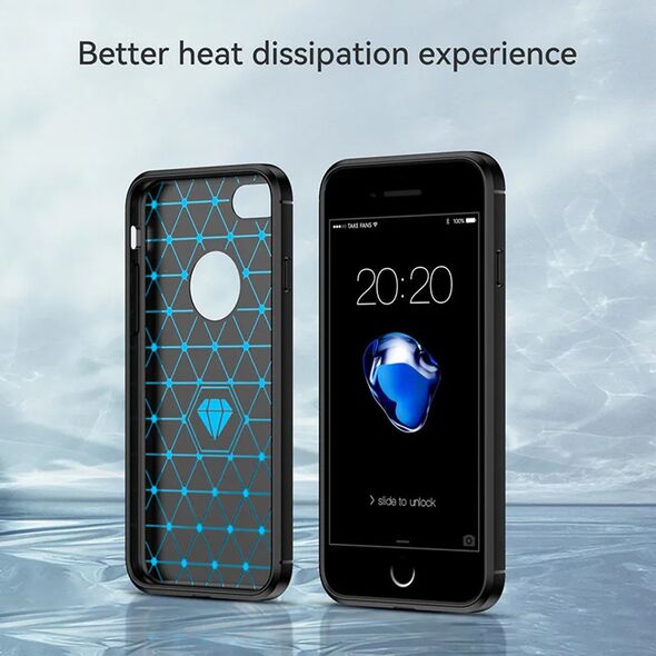 Techsuit Husa pentru iPhone 7 - Techsuit Carbon Silicone - Blue 5949419163546 έως 12 άτοκες Δόσεις