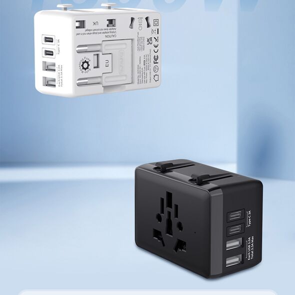 Techsuit Plug Adapter PD20W, 2 x USB, 2 x Type-C, EU, UK, AUS, US - Techsuit (HHT203A) - Black 5949419163348 έως 12 άτοκες Δόσεις