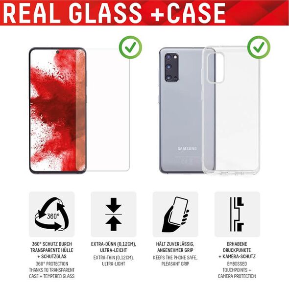 Displex Folie pentru Samsung Galaxy A53 5G - Displex Real Glass + Case - Clear 4028778117696 έως 12 άτοκες Δόσεις