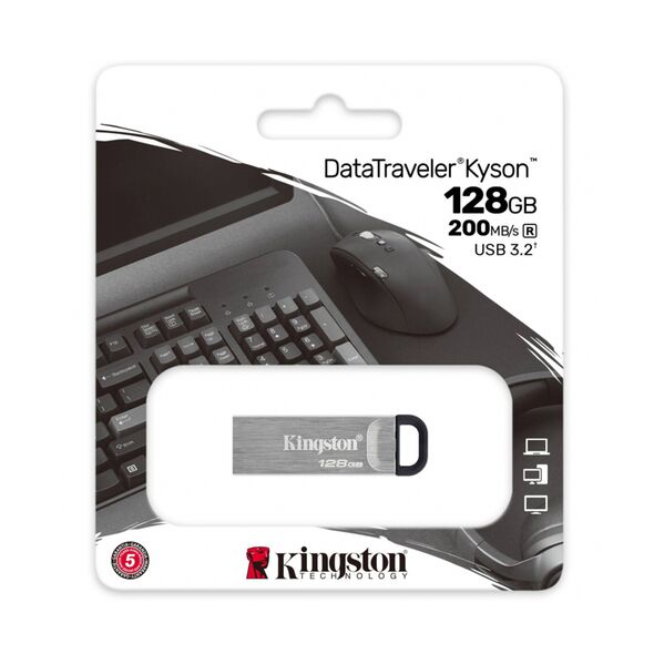 Kingston 128GB Memory Stick - Kingston DT Kyson (DTKN/128GB) - Black 0740617309119 έως 12 άτοκες Δόσεις