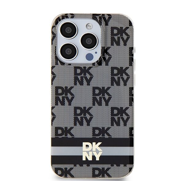 DKNY case for iPhone 15 Pro Max 6,7&quot; DKHMP15XHCPTSK beige HC Magsafe pc tpu checkered pattern w printed stripes 3666339269388