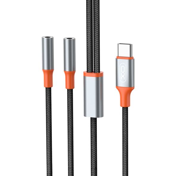 XO cable audio 2in1 NB-R269B 3.5mm USB-C - socket 3.5mm jack / socket 3.5mm jack 1,2 m black 6920680855087