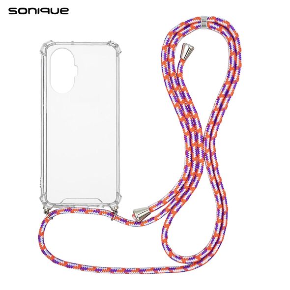 Θήκη Σιλικόνης με Κορδόνι Sonique Armor Clear Realme C55 Rainbow Κοραλλί - Sonique - Rainbow Κοραλλί - Realme C55