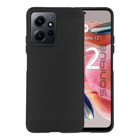 Θήκη Σιλικόνης Sonique Carbon Brushed Xiaomi Redmi Note 12 4G Μαύρο - Sonique - Μαύρο - Redmi Note 12 4G