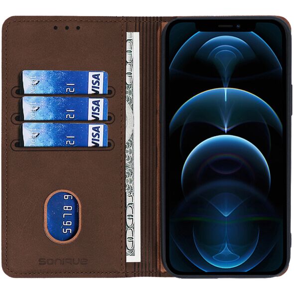 Θήκη Πορτοφόλι Vintage Magnet Wallet Sonique Samsung Galaxy A05s 4G Καφέ - Sonique - Καφέ - Galaxy A05s 4G - Θήκη Πορτοφόλι