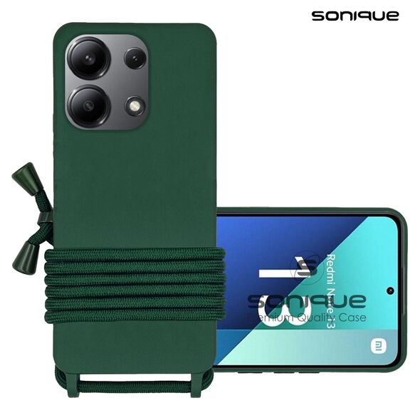 Θήκη Σιλικόνης με Κορδόνι CarryHang Sonique Xiaomi Redmi Note 13 4G Πράσινο Σκούρο - Sonique - Πράσινο Σκούρο - Redmi Note 13 4G