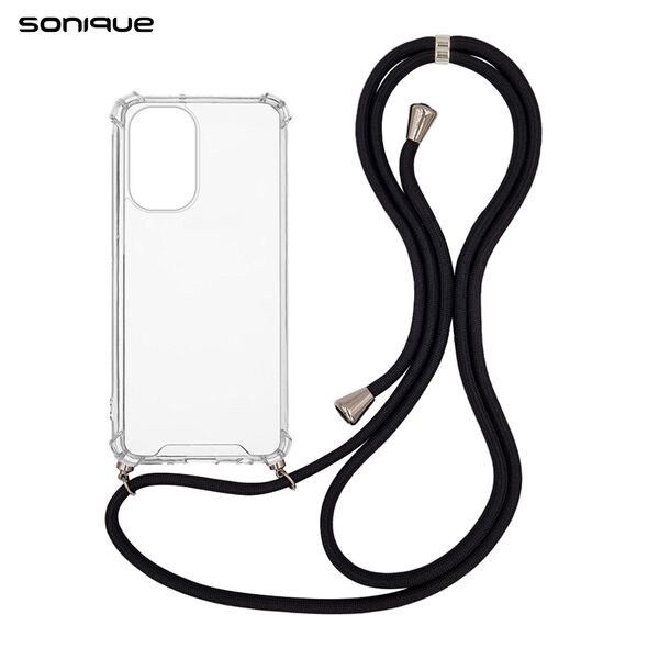 Θήκη Σιλικόνης με Κορδόνι Sonique Armor Clear Xiaomi Poco F5 5G Μαύρο - Sonique - Μαύρο - Poco F5 5G