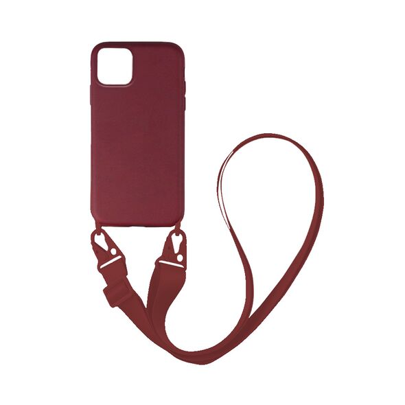 Θήκη Σιλικόνης με Strap CarryHang Sonique Apple iPhone 11 Μπορντώ - Sonique - Μπορντώ - iPhone 11