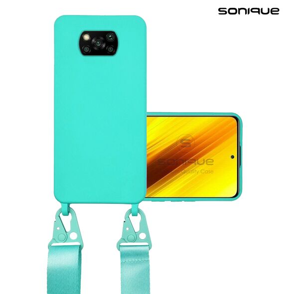 Θήκη Σιλικόνης με Strap CarryHang Sonique Xiaomi Poco X3 NFC / Poco X3 Pro Γαλάζιο - Sonique - Γαλάζιο - Poco X3 NFC, Poco X3 Pro