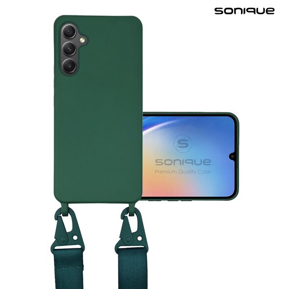 Θήκη Σιλικόνης με Strap CarryHang Sonique Samsung Galaxy A55 5G Πράσινο Σκούρο - Sonique - Πράσινο Σκούρο - Galaxy A55 5G