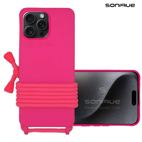 Θήκη Σιλικόνης με Κορδόνι CarryHang Sonique Apple iPhone 15 Pro Max Φουξ - Sonique - Φουξ - iPhone 15 Pro Max