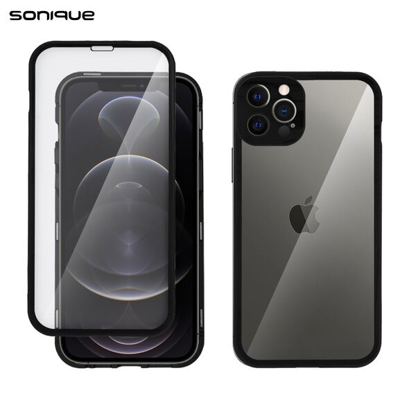 Μαγνητική Μεταλλική Θήκη 360° Full Protector Sonique για Apple iPhone 12 Pro Μαύρο - Sonique - Μαύρο - iPhone 12 Pro