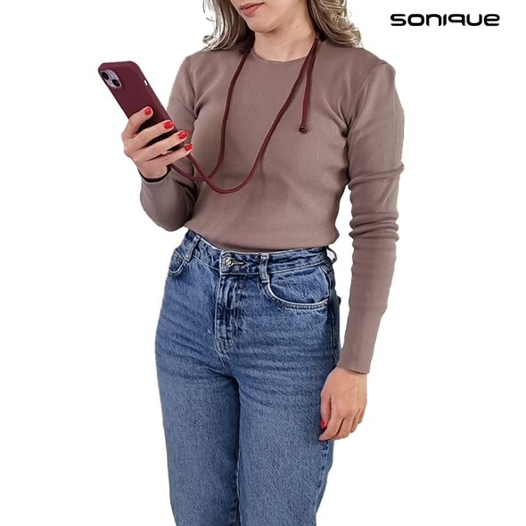 Θήκη Σιλικόνης με Κορδόνι CarryHang Sonique Samsung Galaxy A55 5G Μπορντώ - Sonique - Μπορντώ - Galaxy A55 5G