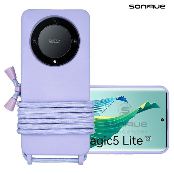 Θήκη Σιλικόνης με Κορδόνι CarryHang Sonique Honor Magic5 Lite 5G Λιλά - Sonique - Λιλά - Honor Magic5 Lite 5G