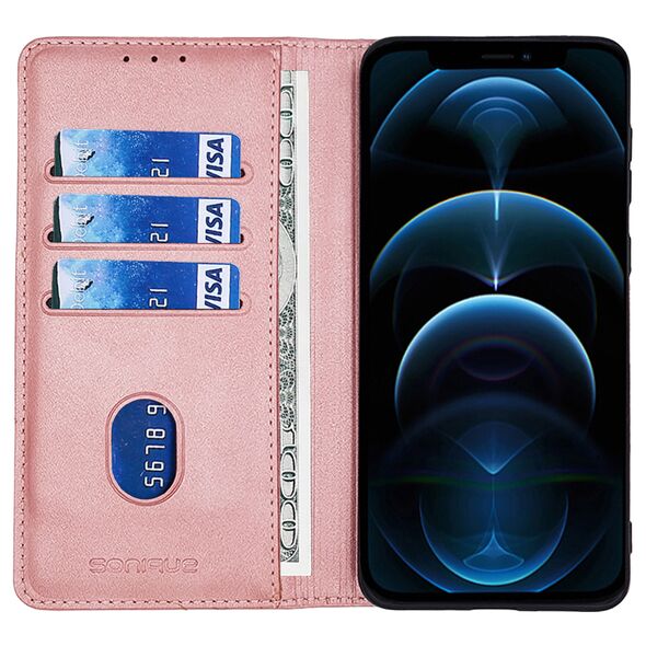 Θήκη Πορτοφόλι Vintage Magnet Wallet Sonique Huawei Mate 20 Lite Ροζ Χρυσό - Sonique - Ροζ Χρυσό - Mate 20 Lite - Θήκη Πορτοφόλι