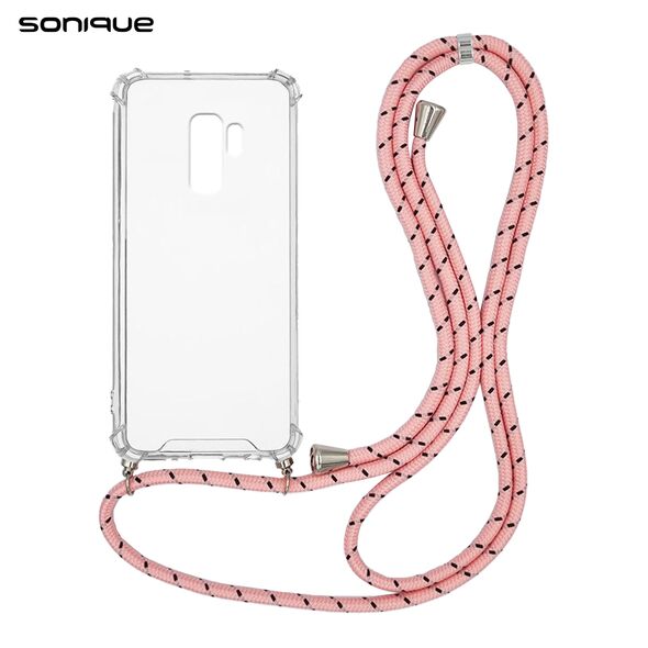 Θήκη Σιλικόνης με Κορδόνι Sonique Armor Clear Samsung Galaxy S9 Plus Rainbow Ροζ - Sonique - Rainbow Ροζ - Galaxy S9 Plus