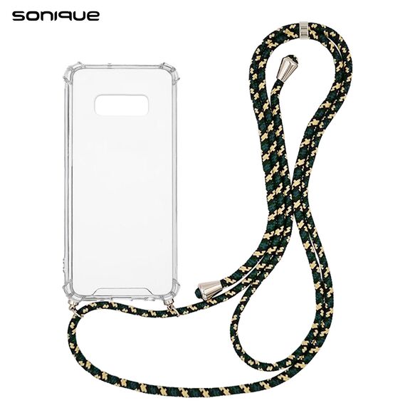 Θήκη Σιλικόνης με Κορδόνι Sonique Armor Clear Samsung Galaxy S10e Rainbow Πράσινο - Sonique - Rainbow Πράσινο - Galaxy S10e