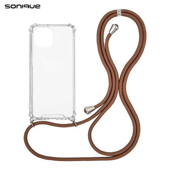 Θήκη Σιλικόνης με Κορδόνι Sonique Armor Clear Xiaomi Mi 11 Lite 4G / Mi 11 Lite 5G Καφέ - Sonique - Καφέ - Mi 11 Lite 4G, Mi 11 Lite 5G