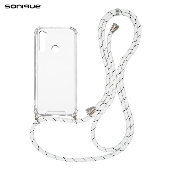 Θήκη Σιλικόνης με Κορδόνι Sonique Armor Clear Xiaomi Redmi Note 8 / Redmi Note 8 2021 Rainbow Λευκό - Sonique - Rainbow Λευκό - Redmi Note 8, Redmi Note 8 2021