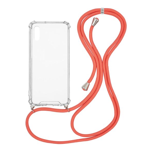 Θήκη Σιλικόνης με Κορδόνι Sonique Armor Clear Xiaomi Redmi 9A / Redmi 9AT Κοραλλί - Sonique - Κοραλλί - Redmi 9A, Redmi 9AT