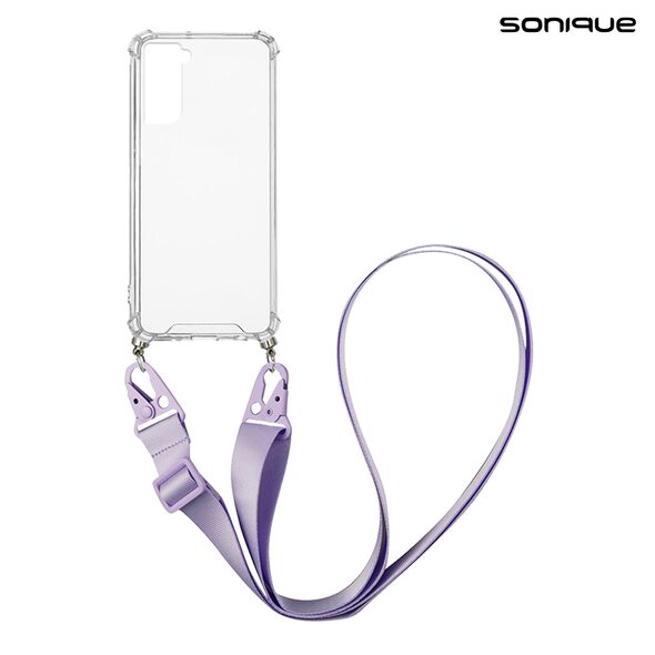 Θήκη Σιλικόνης με Strap Sonique Armor Clear Samsung Galaxy S21 Plus Λιλά - Sonique - Λιλά - Galaxy S21 Plus