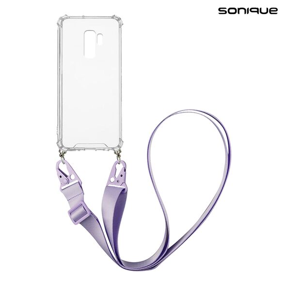 Θήκη Σιλικόνης με Strap Sonique Armor Clear Samsung Galaxy S9 Plus Λιλά - Sonique - Λιλά - Galaxy S9 Plus