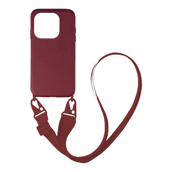 Θήκη Σιλικόνης με Strap CarryHang Sonique Xiaomi Redmi 12C Μπορντώ - Sonique - Μπορντώ - Redmi 12C