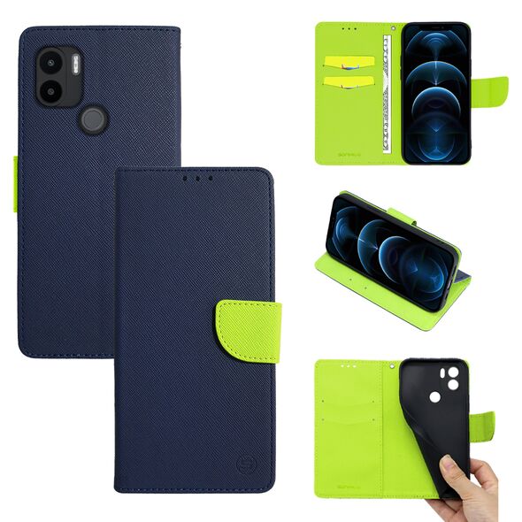 Θήκη Πορτοφόλι Sonique Trend Wallet Xiaomi Redmi A1 Plus / Poco C50 / Redmi A2 Plus Σκούρο Μπλε / Λαχανί - Sonique - Σκούρο Μπλε / Λαχανί - Poco C50, Redmi A1 Plus, Redmi A2 Plus - Θήκη Πορτοφόλι