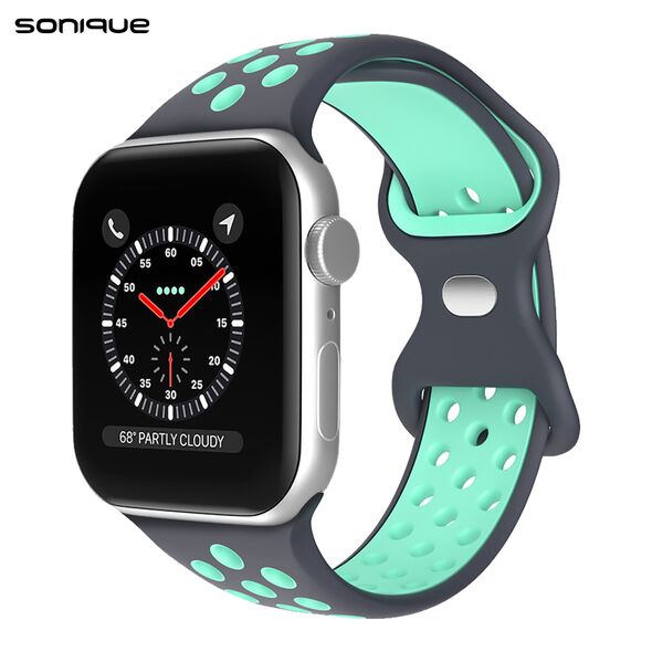 Λουράκι Σιλικόνης Sonique Sport για Apple Watch (38/40/41MM) Γκρι Σκούρο/Βεραμάν - Sonique - Γκρι Σκούρο/Βεραμάν - Λουράκια