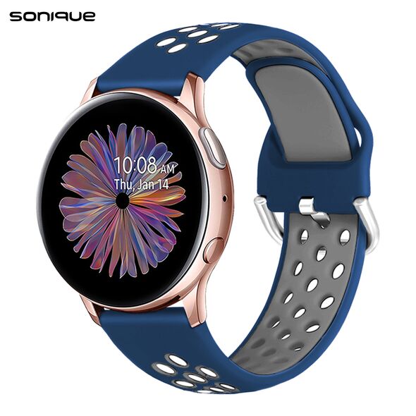 Λουράκι Σιλικόνης Universal Sport Band Sonique 20mm για Samsung, Huawei, Amazfit, Xiaomi, Honor Μπλε/Γκρι - Sonique - Μπλε/Γκρι - Λουράκια