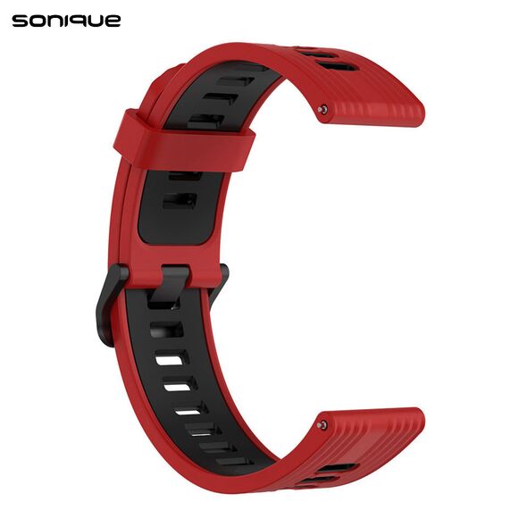 Λουράκι Σιλικόνης Sport Band Sonique 22mm για Amazfit GTR 3/ GTR 4/ GTR 47mm/GTR 3 pro/GTR 2e/GTR 2/3 Stratos/2 Stratos Κόκκινο/Μαύρο - Sonique - Κόκκινο/Μαύρο