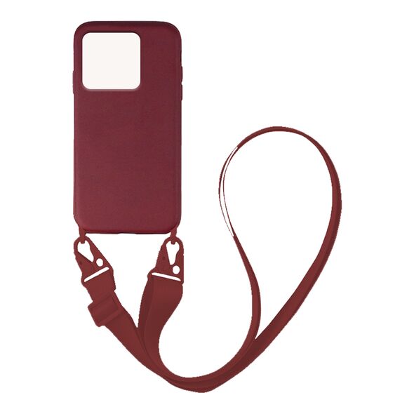 Θήκη Σιλικόνης με Strap CarryHang Sonique Xiaomi Redmi 10A Μπορντώ - Sonique - Μπορντώ - Redmi 10A