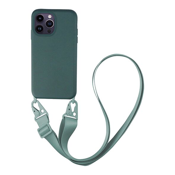 Θήκη Σιλικόνης με Strap CarryHang Sonique Apple iPhone 14 Pro Max Πράσινο Σκούρο - Sonique - Πράσινο Σκούρο - iPhone 14 Pro Max