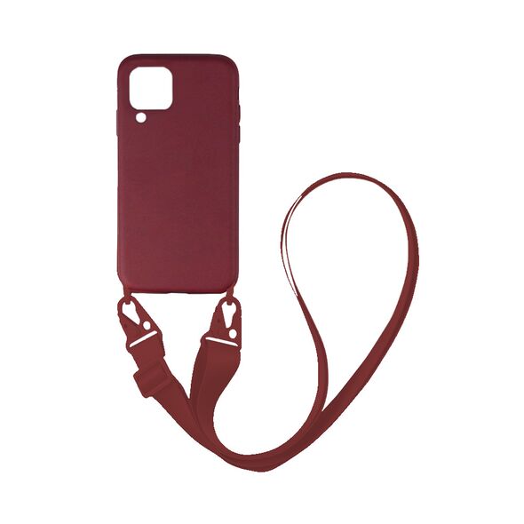 Θήκη Σιλικόνης με Strap CarryHang Sonique Samsung Galaxy A22 4G / Galaxy M32 4G / Galaxy M22 4G Μπορντώ - Sonique - Μπορντώ - Galaxy A22 4G, Galaxy M22 4G, Galaxy M32 4G