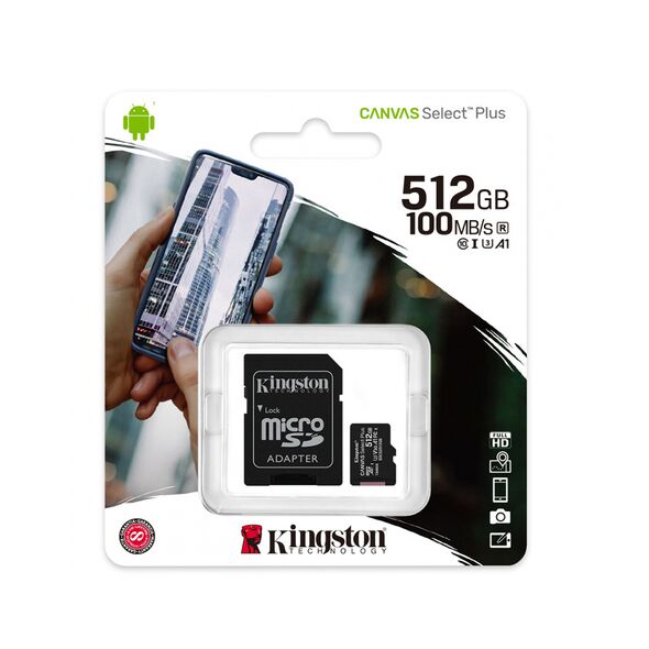 Kingston Memory Card, 128GB - Kingston Canvas Select Plus (SDCS2/128GBSP) - Black 0740617299076 έως 12 άτοκες Δόσεις