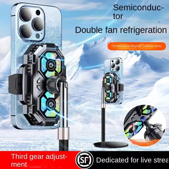 Techsuit Phone Fan, Dual - Techsuit (SL22) - Black 5949419190290 έως 12 άτοκες Δόσεις